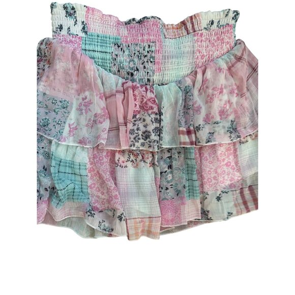 STEVE MADDEN Tiered y2k Ruffle Floral Smocked Skirt Size Small - Picture 5 of 7